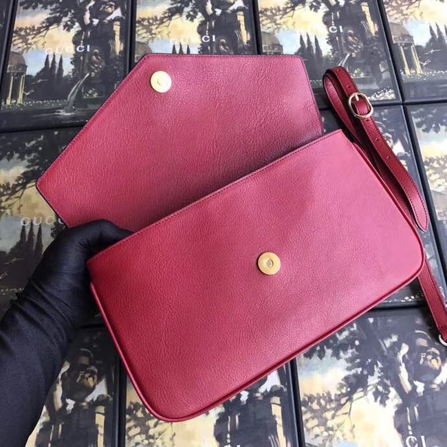 Gucci Medium double shoulder bag 524822 black&red
