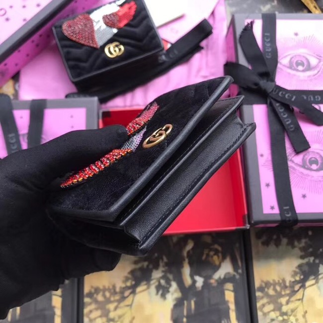Gucci GG Marmont velvet card case 466492 black
