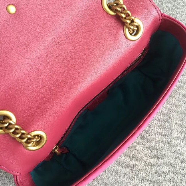 Gucci GG Marmont velvet small shoulder bag 443497B pink