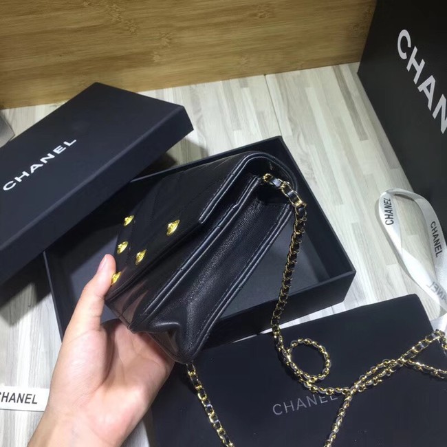 Chanel Original Lambskin & Gold-Tone Metal C33814 black