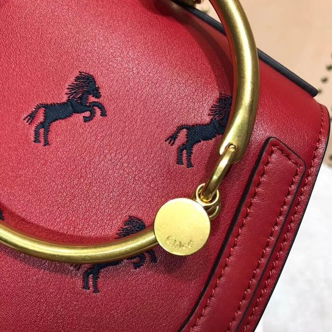 CHLOE Small Nile leather Horse bracelet bag 3E1302 red