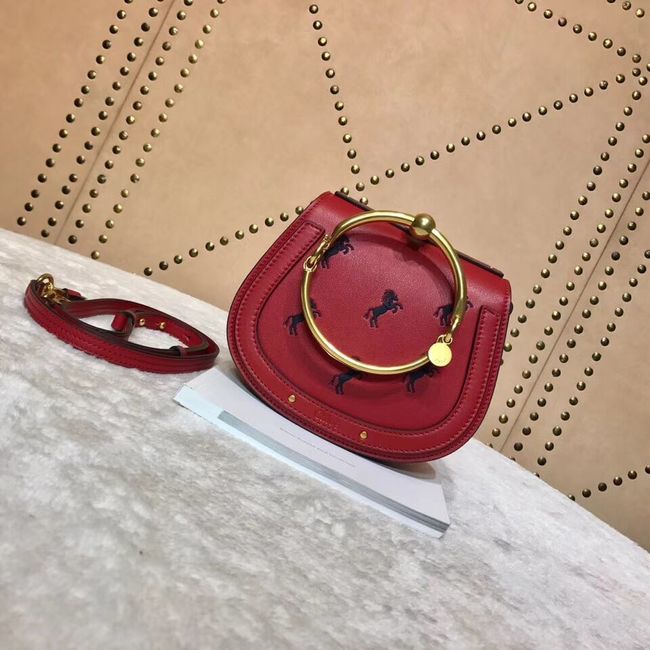 CHLOE Small Nile leather Horse bracelet bag 3E1302 red