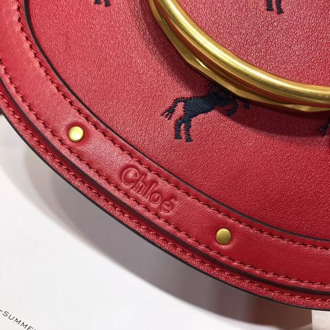 CHLOE Small Nile leather Horse bracelet bag 3E1302 red
