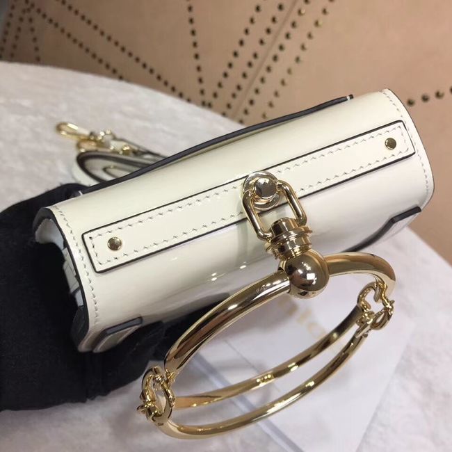 CHLOE Small Nile patent leather bracelet bag 3E1302 WHITE