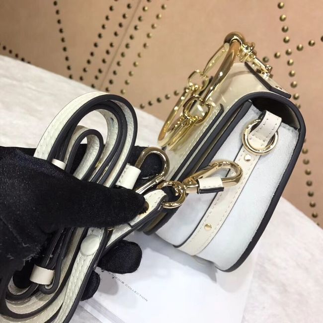 CHLOE Small Nile patent leather bracelet bag 3E1302 WHITE