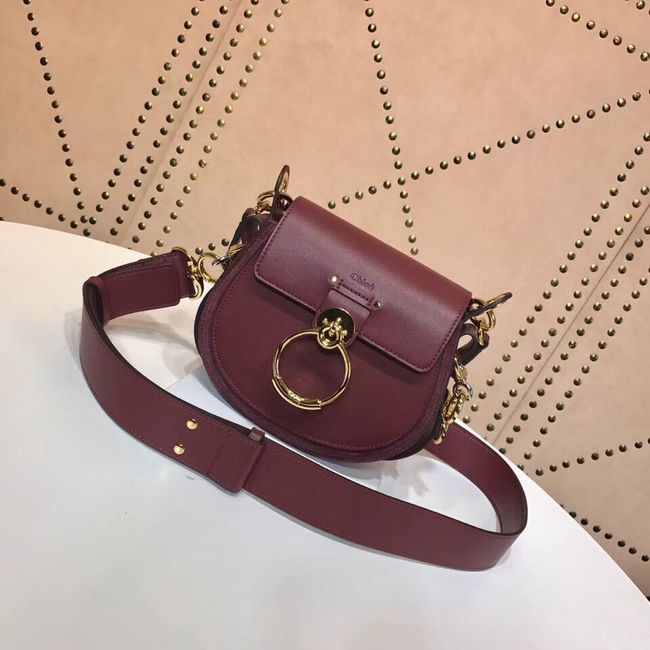 CHLOE Tess Small leather shoulder bag 3E153 Plum purple