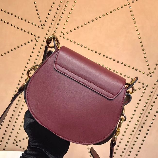 CHLOE Tess Small leather shoulder bag 3E153 Plum purple