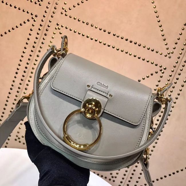 CHLOE Tess Small leather shoulder bag 3E153 grey