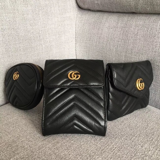 Gucci GG Marmont matelasse belt bag 524597 black