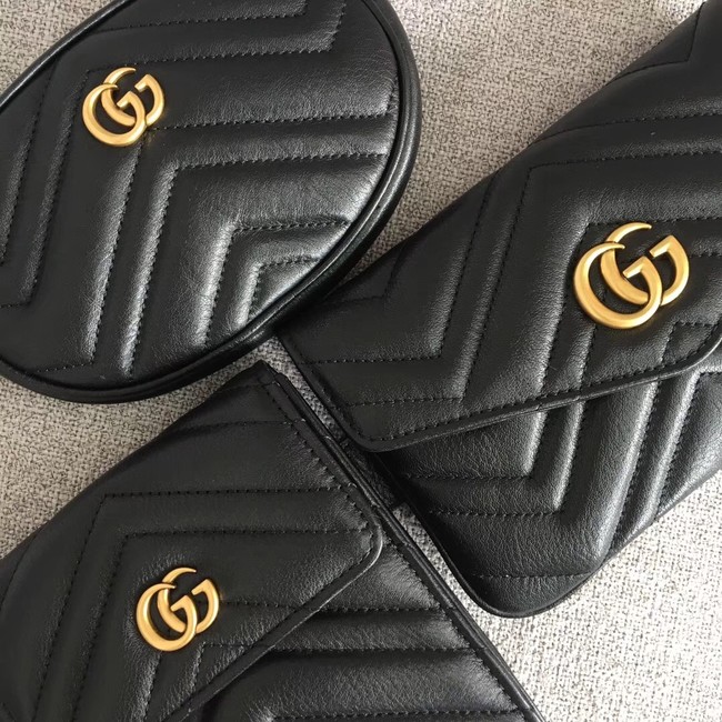 Gucci GG Marmont matelasse belt bag 524597 black
