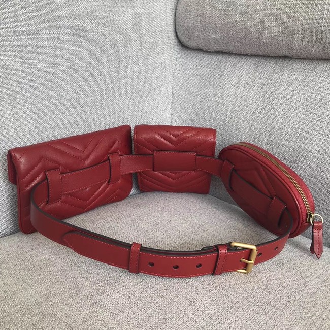 Gucci GG Marmont matelasse belt bag 524597 red