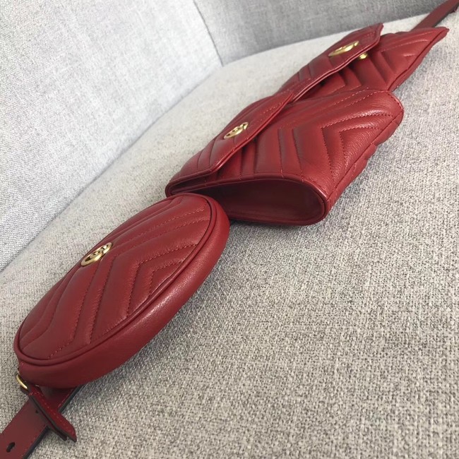 Gucci GG Marmont matelasse belt bag 524597 red