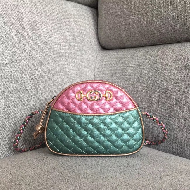 Gucci Laminated leather mini bag 534951 Pink&blue