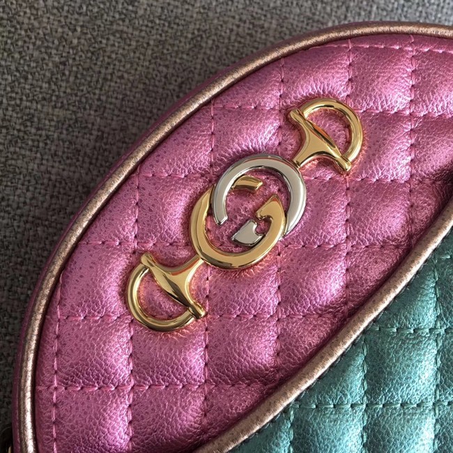 Gucci Laminated leather mini bag 534951 Pink&blue