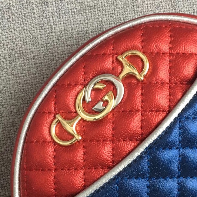 Gucci Laminated leather mini bag 534951 red&blue