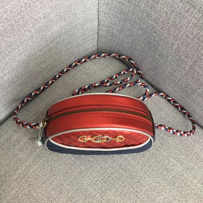 Gucci Laminated leather mini bag 534951 red&blue