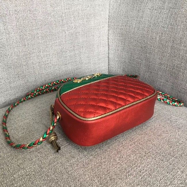 Gucci Laminated leather mini bag 534951 red&green