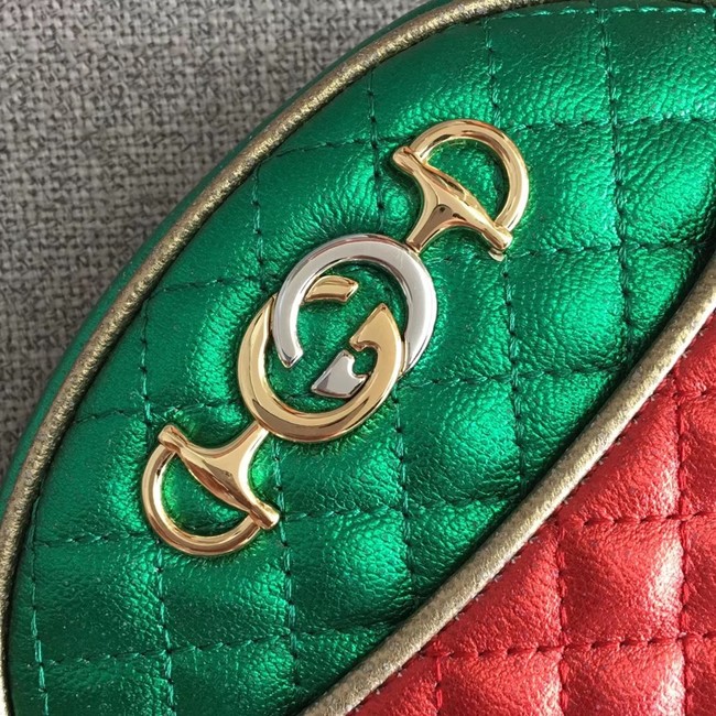 Gucci Laminated leather mini bag 534951 red&green