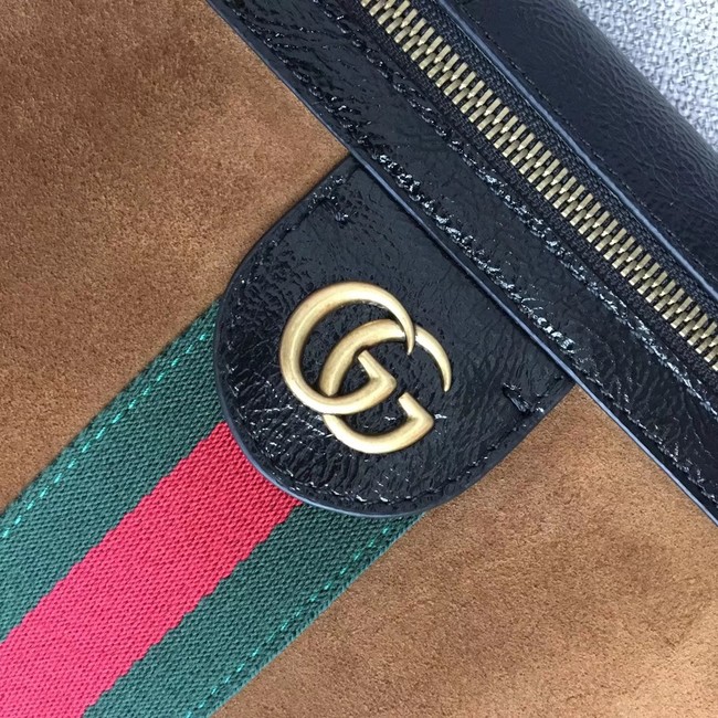 Gucci Velvet leather shoulder bag 523368 brown