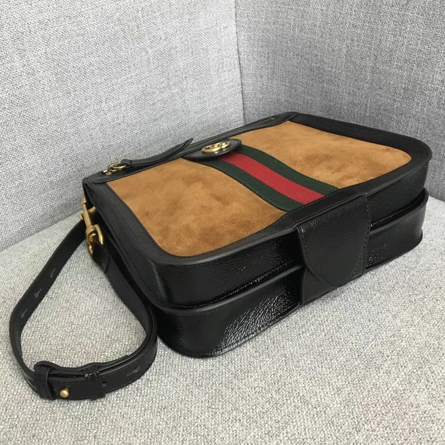 Gucci Velvet leather shoulder bag 523368 brown