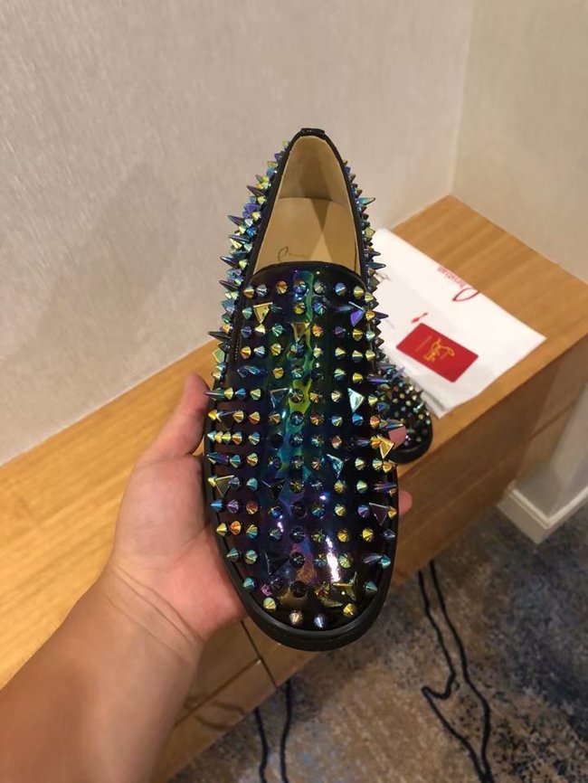 CHRISTIAN LOUBOUTIN Pik Boat glitter leather sneakers CL1026