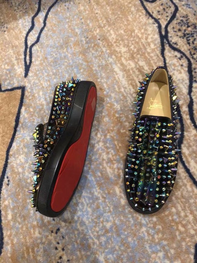 CHRISTIAN LOUBOUTIN Pik Boat glitter leather sneakers CL1026
