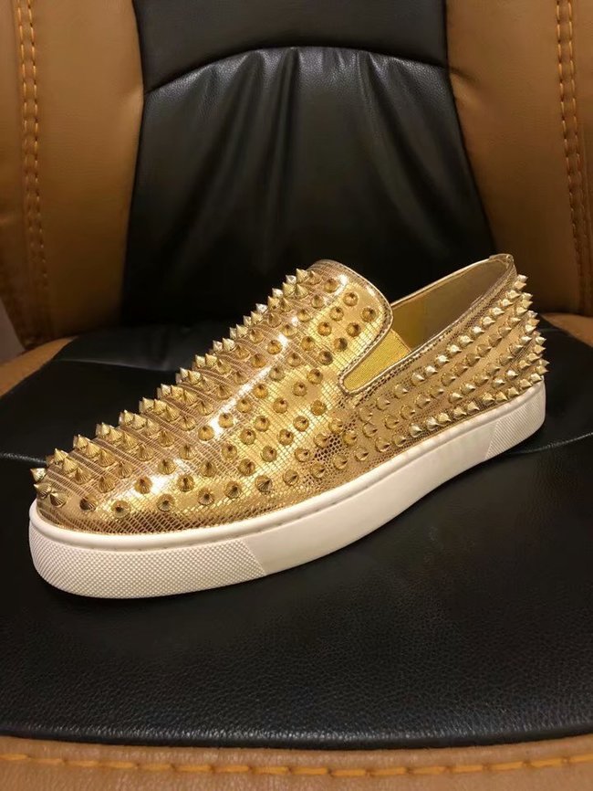 CHRISTIAN LOUBOUTIN Pik Boat glitter leather sneakers CL1027