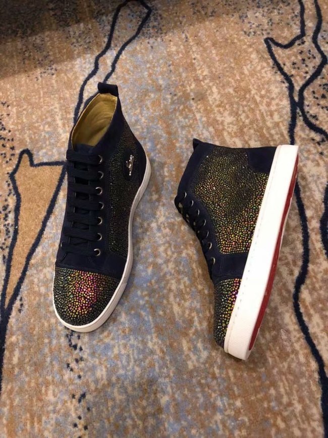 CHRISTIAN LOUBOUTIN Pik Boat glitter leather sneakers CL1041