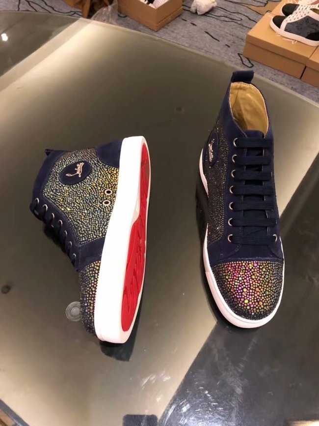 CHRISTIAN LOUBOUTIN Pik Boat glitter leather sneakers CL1041