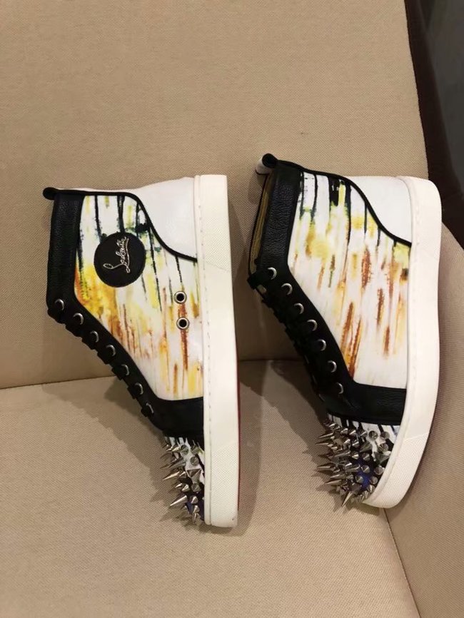 CHRISTIAN LOUBOUTIN Pik Boat glitter leather sneakers CL1042	