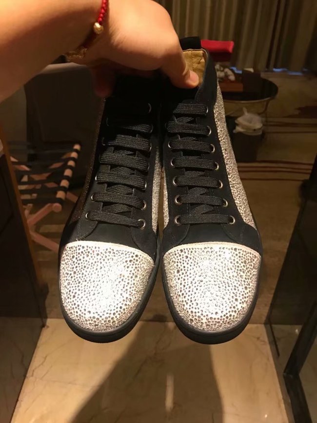 CHRISTIAN LOUBOUTIN Pik Boat glitter leather sneakers CL1044