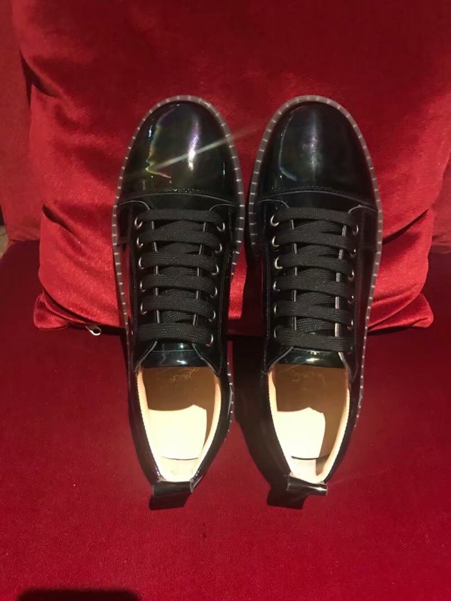 CHRISTIAN LOUBOUTIN Pik Boat glitter leather sneakers CL1045