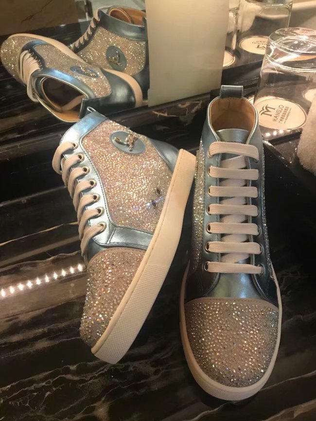 CHRISTIAN LOUBOUTIN Pik Boat glitter leather sneakers CL1046