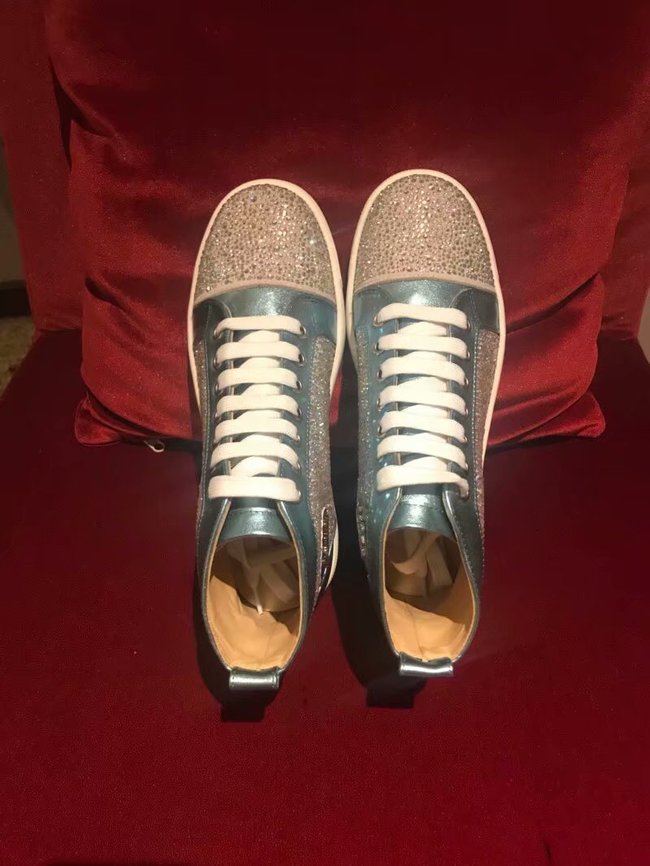 CHRISTIAN LOUBOUTIN Pik Boat glitter leather sneakers CL1046