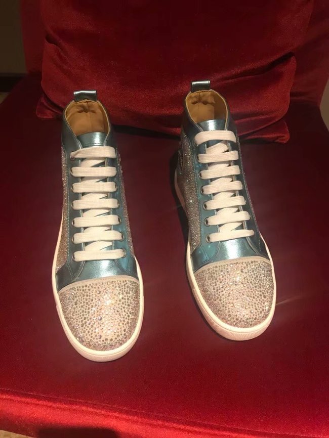 CHRISTIAN LOUBOUTIN Pik Boat glitter leather sneakers CL1046