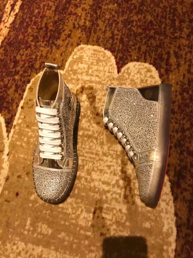 CHRISTIAN LOUBOUTIN Pik Boat glitter leather sneakers CL1051