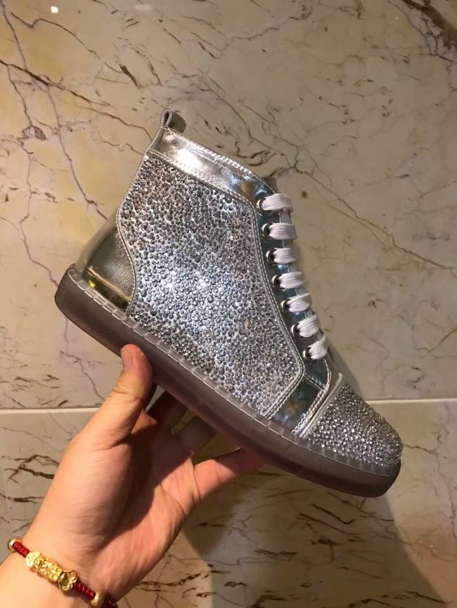 CHRISTIAN LOUBOUTIN Pik Boat glitter leather sneakers CL1051