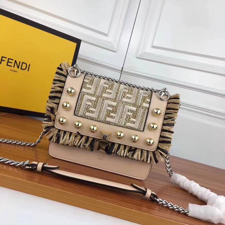 Fendi Calfskin Leather Flap Shoulder Bag FF019