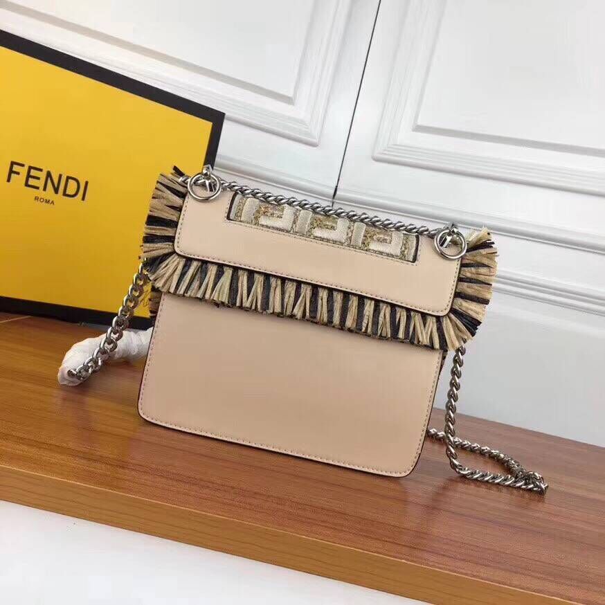 Fendi Calfskin Leather Flap Shoulder Bag FF019