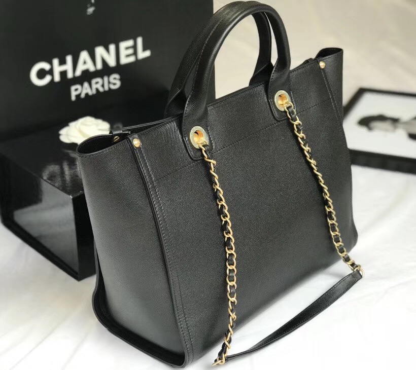 Chanel original Calfskin Leather Tote Bag 78901 black