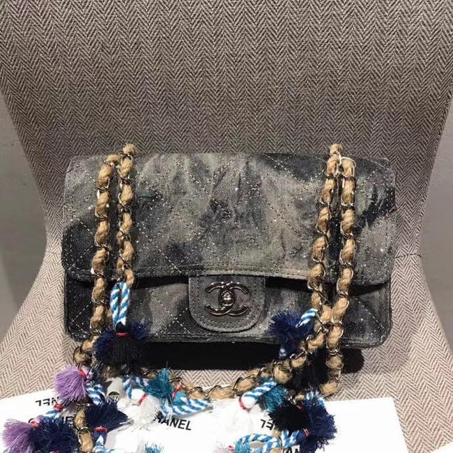 Chanel Flap Bag Original Denim D1112 grey