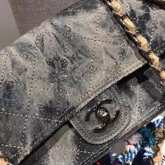 Chanel Flap Bag Original Denim D1112 grey