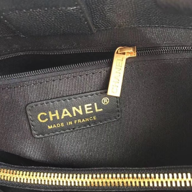 Chanel Small Shopping Bag Grained Calfskin & Gold-Tone Metal A57563 black