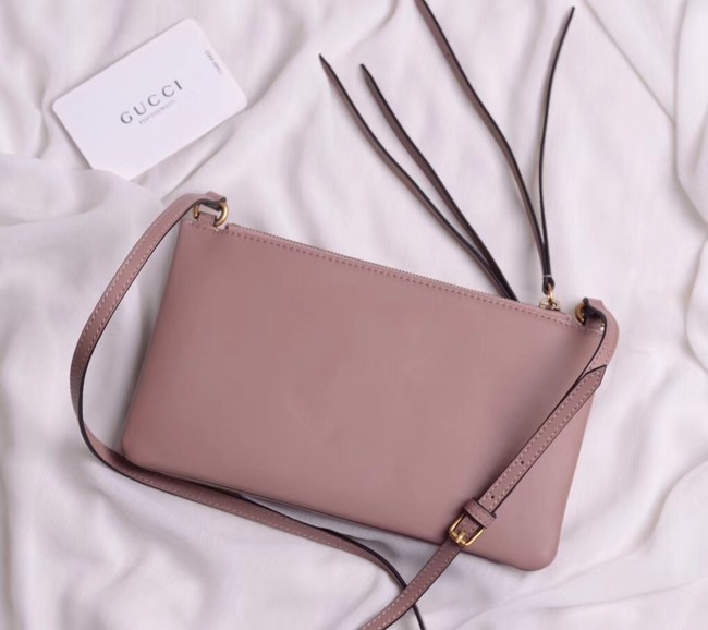 Gucci Laminated leather small shoulder bag 453878 pink
