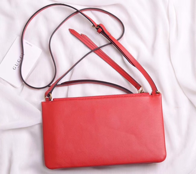 Gucci Laminated leather small shoulder bag 453878 red
