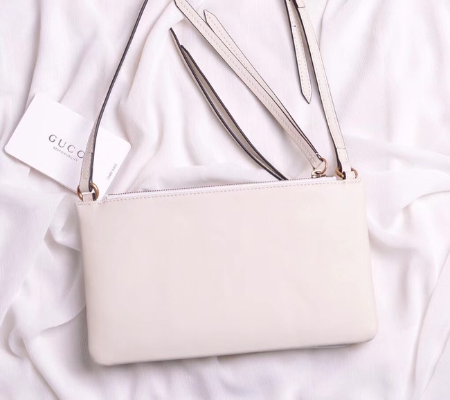 Gucci Laminated leather small shoulder bag 453878 white