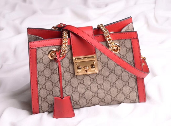 Gucci original Padlock shoulder bag 498156 red