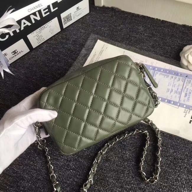 Chanel Classic Clutch with Chain Original Sheepskin 57746 green