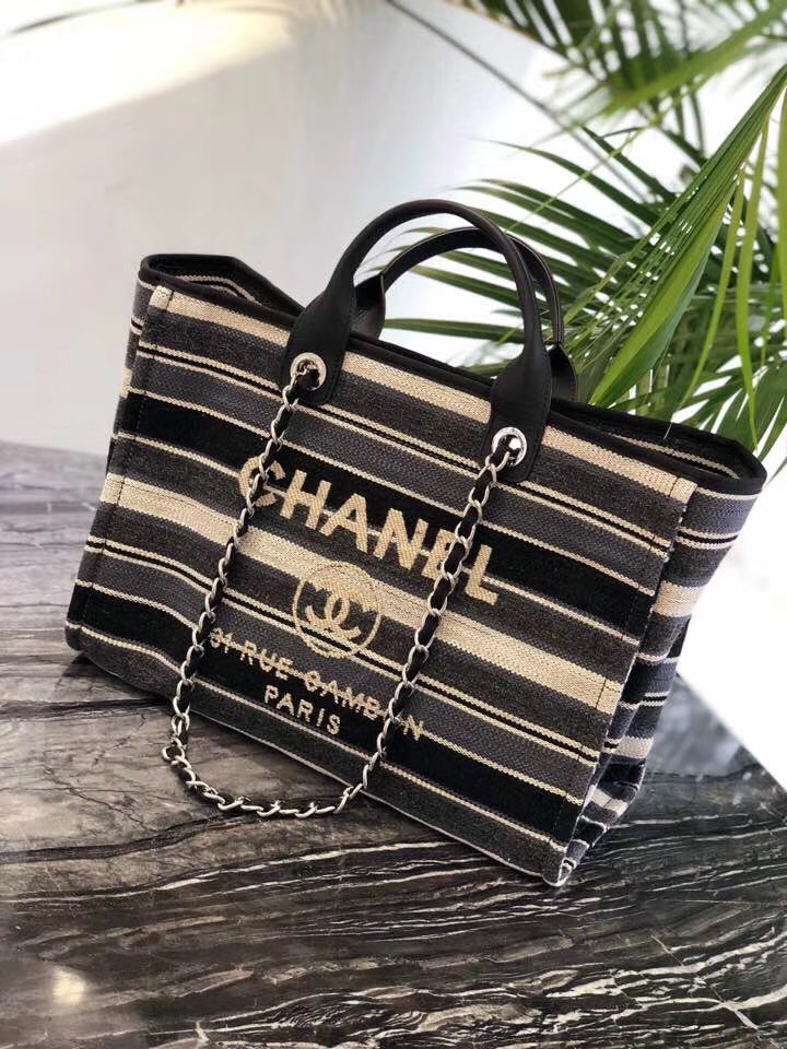 Chanel Shopping Bag Original A66941 Gray& Dark Gray & Black