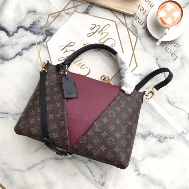 Louis Vuitton Monogram Canvas original V TOTE MM M43949 Bordeaux Red